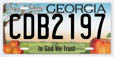 GA license plate CDB2197