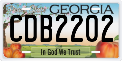 GA license plate CDB2202