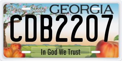 GA license plate CDB2207