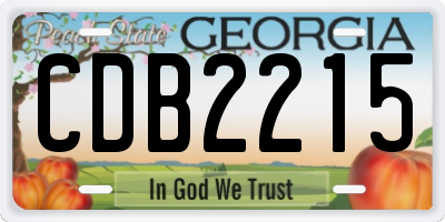 GA license plate CDB2215