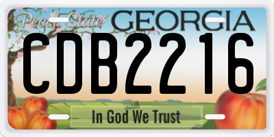 GA license plate CDB2216