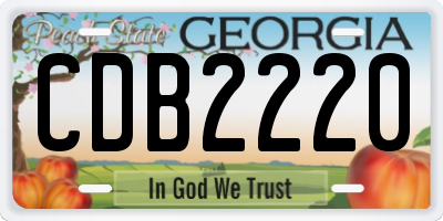 GA license plate CDB2220