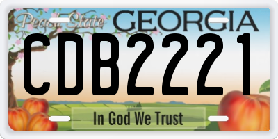 GA license plate CDB2221