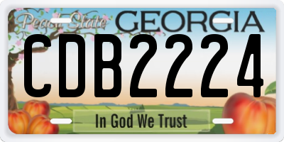 GA license plate CDB2224
