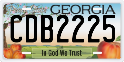 GA license plate CDB2225