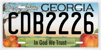GA license plate CDB2226