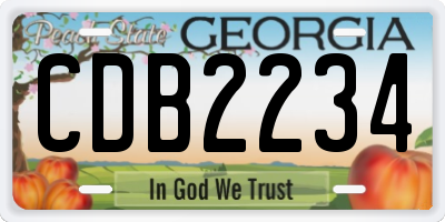 GA license plate CDB2234