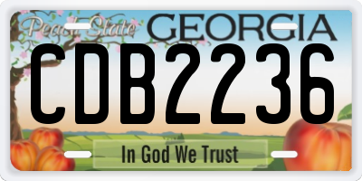 GA license plate CDB2236