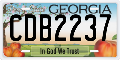 GA license plate CDB2237