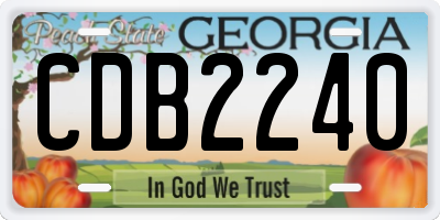 GA license plate CDB2240