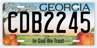 GA license plate CDB2245