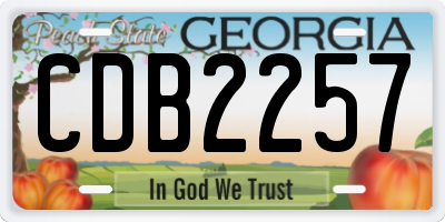GA license plate CDB2257