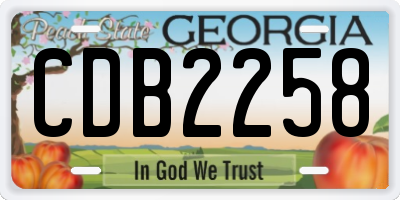 GA license plate CDB2258