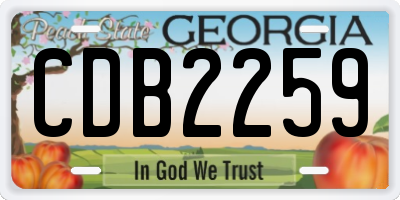 GA license plate CDB2259