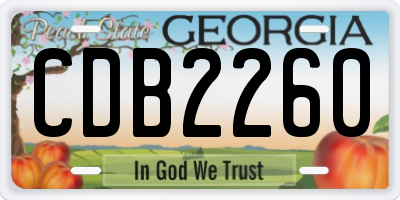 GA license plate CDB2260