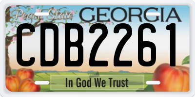GA license plate CDB2261
