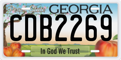 GA license plate CDB2269