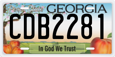 GA license plate CDB2281