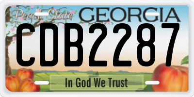 GA license plate CDB2287
