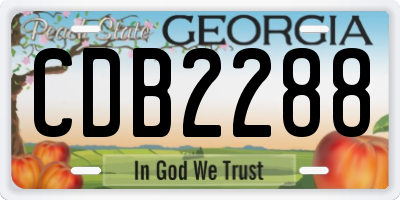 GA license plate CDB2288