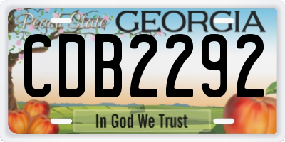 GA license plate CDB2292