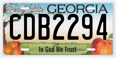 GA license plate CDB2294