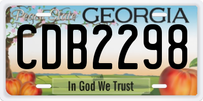 GA license plate CDB2298