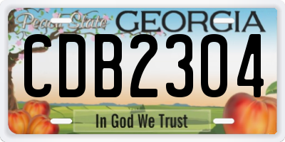 GA license plate CDB2304