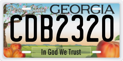 GA license plate CDB2320