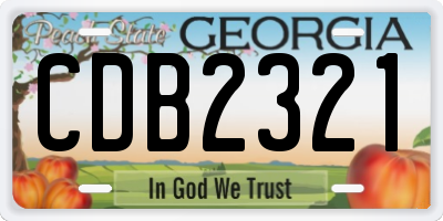 GA license plate CDB2321