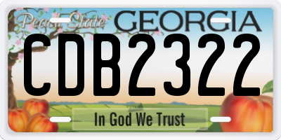 GA license plate CDB2322