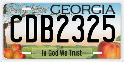 GA license plate CDB2325