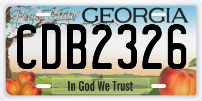 GA license plate CDB2326