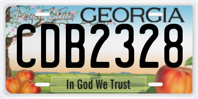 GA license plate CDB2328