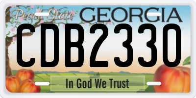 GA license plate CDB2330