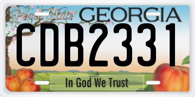 GA license plate CDB2331