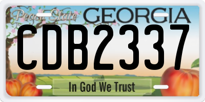 GA license plate CDB2337