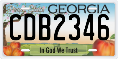 GA license plate CDB2346