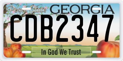 GA license plate CDB2347