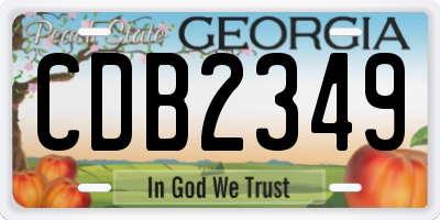 GA license plate CDB2349