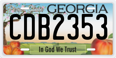 GA license plate CDB2353