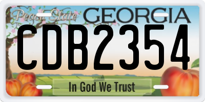 GA license plate CDB2354
