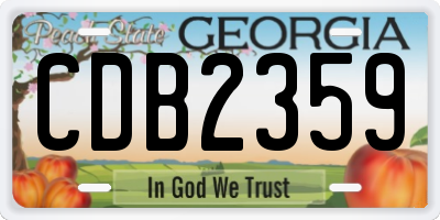 GA license plate CDB2359