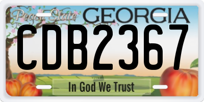 GA license plate CDB2367
