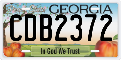 GA license plate CDB2372