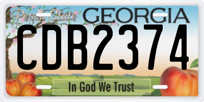 GA license plate CDB2374
