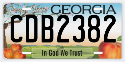 GA license plate CDB2382