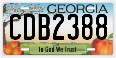 GA license plate CDB2388