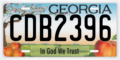 GA license plate CDB2396