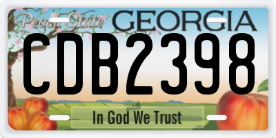 GA license plate CDB2398